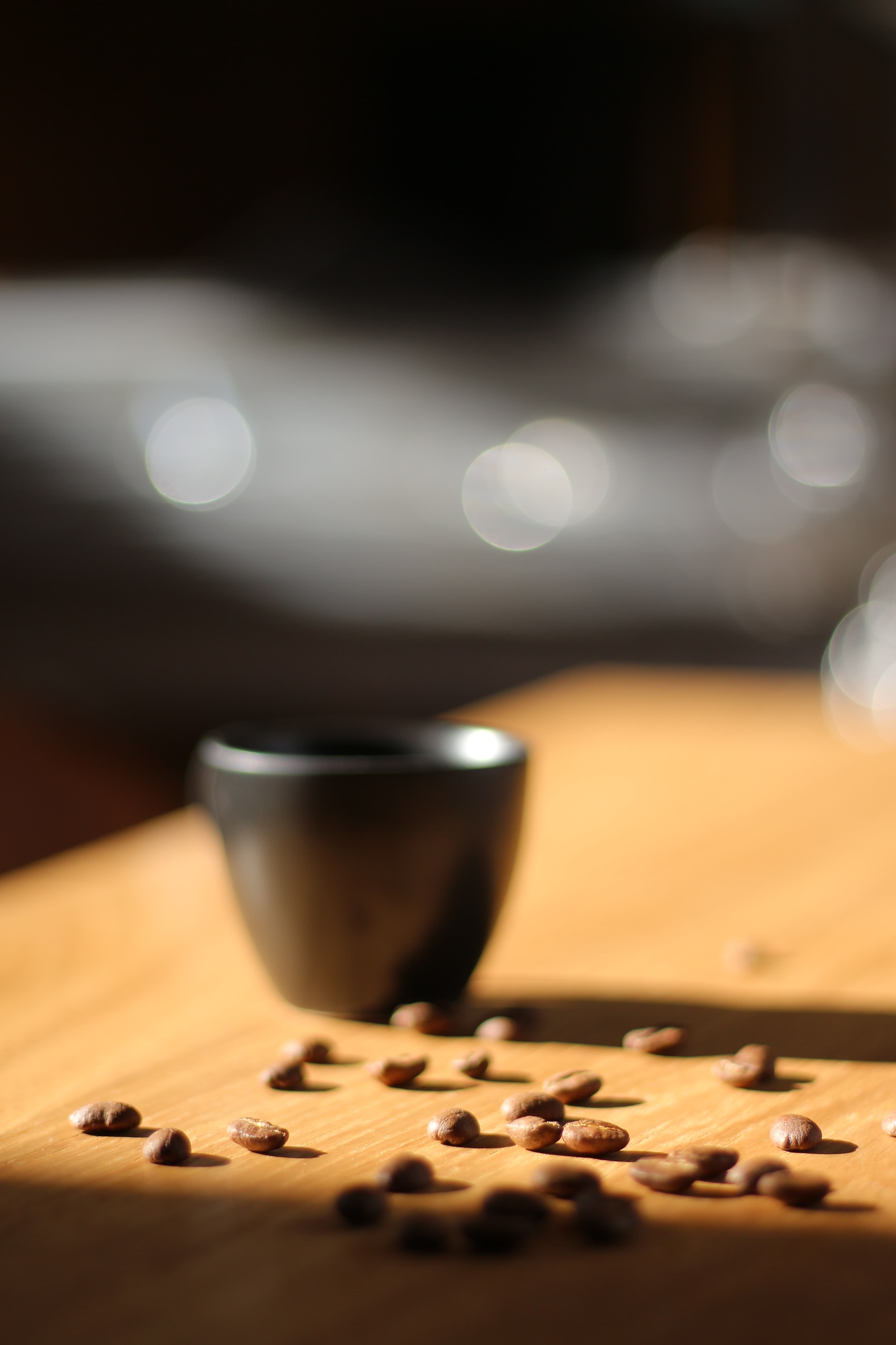 Coffee beans and brewing setup